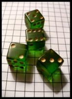 Dice : Dice - 6D - Set of 4 Small Green With White Pips